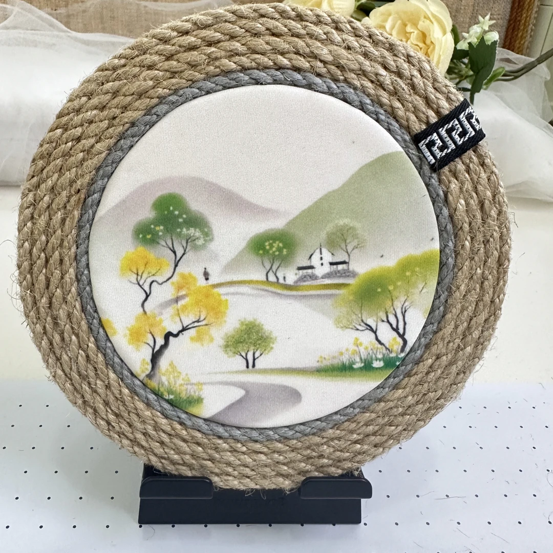 古风水墨山水杯垫2一套六个