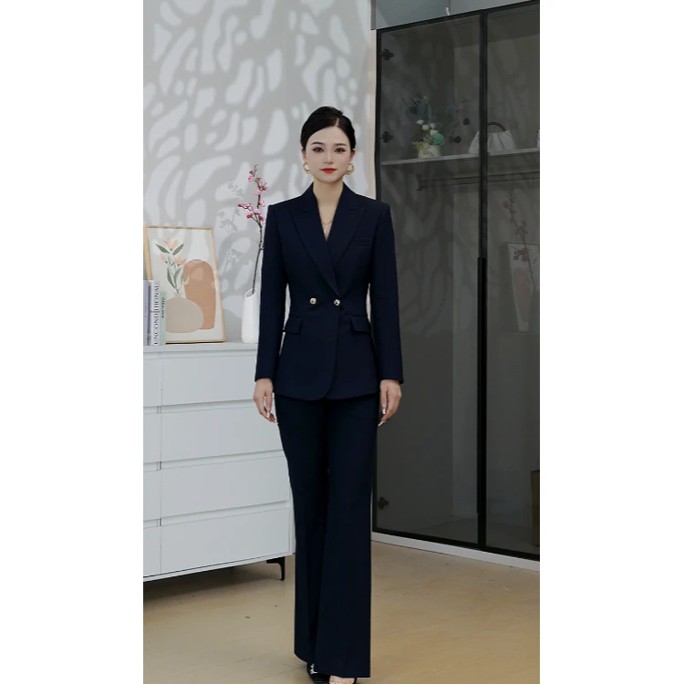 新款现货高级感职业套装女修身商务西服时尚通勤套装S075