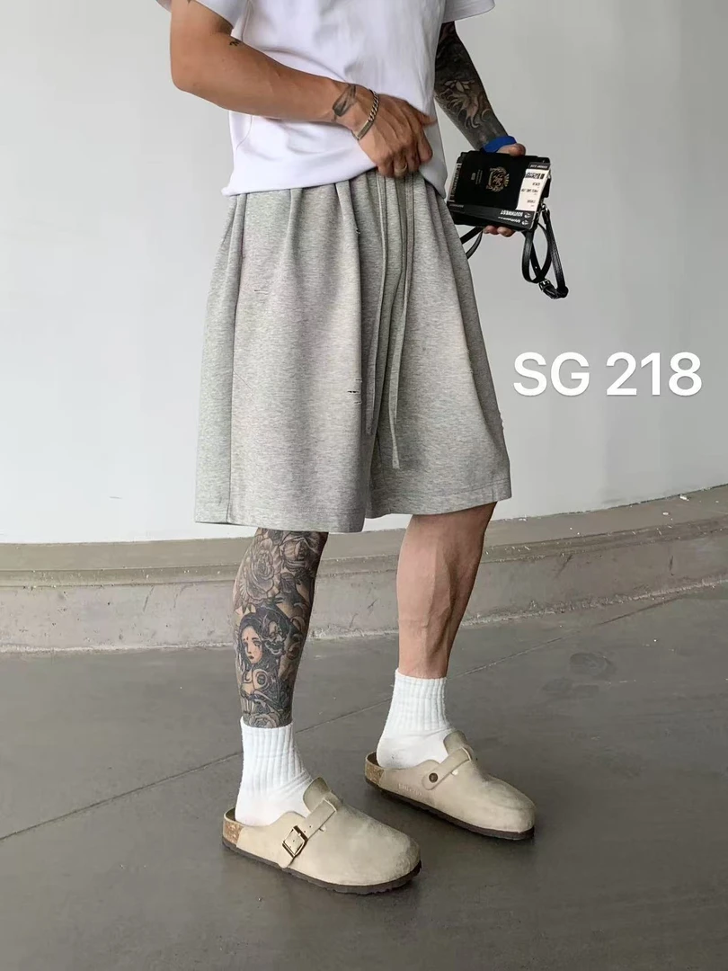 温柔瑶-男装#简约休闲抽绳百搭短裤#218（裤长57cm）