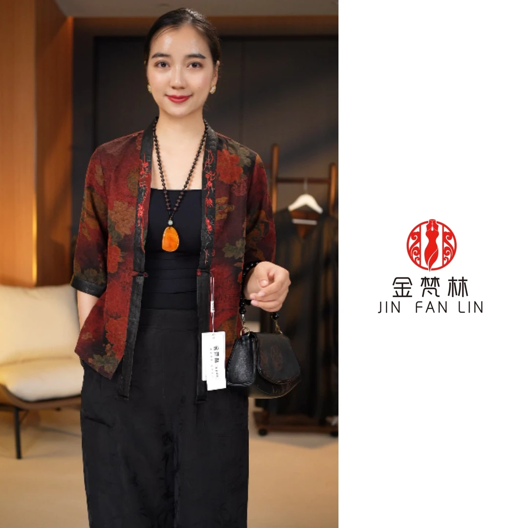 【韵美九天】高货桑蚕丝上衣妈妈非遗香云中式外套刺绣