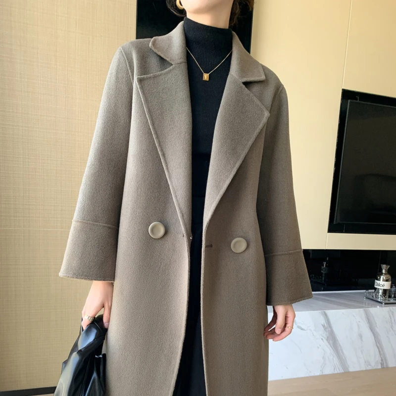 长款毛呢外套西装呢大衣冬季韩版百搭显瘦减龄毛呢外套女40-50岁