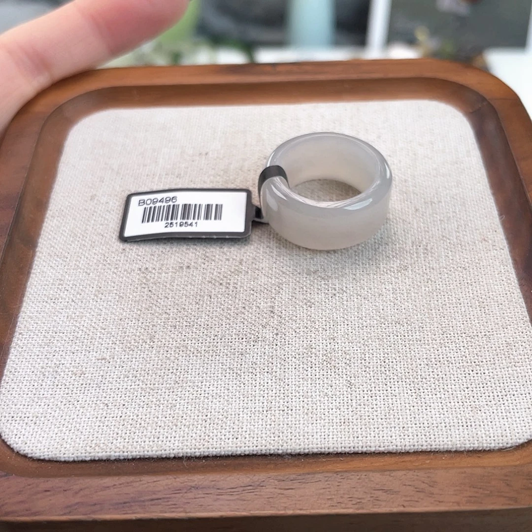 和田玉未镶嵌戒指U88粉紫圆切17.4不退换