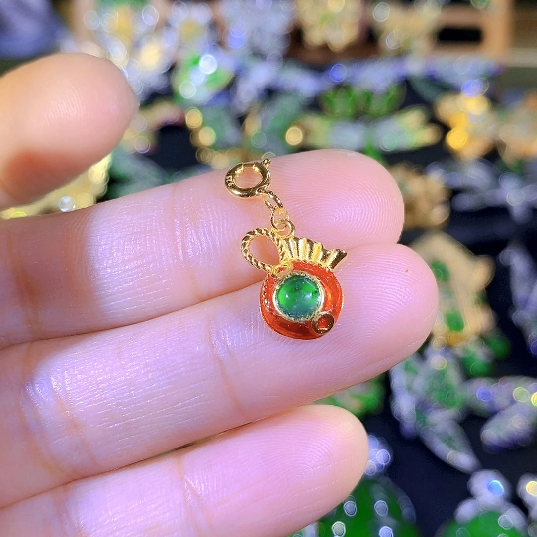 吊坠(不含链)银S925镶嵌翡翠