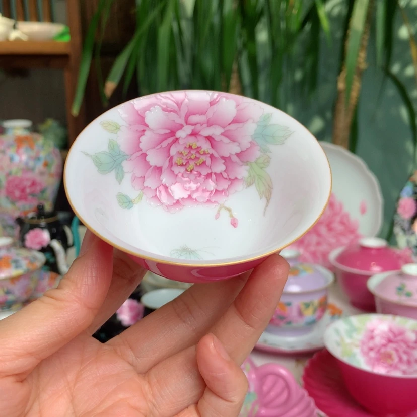 【闪购商品】胭脂红内绘牡丹花主人吧