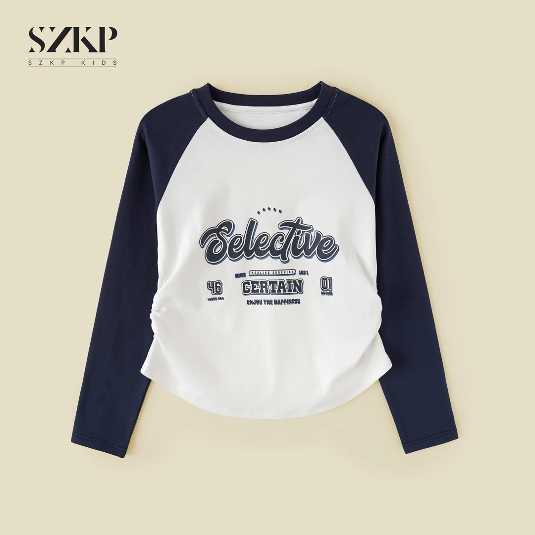SZKP秋季新款女童装百搭打底衫中大童休闲儿童长袖T恤BGYQ552914