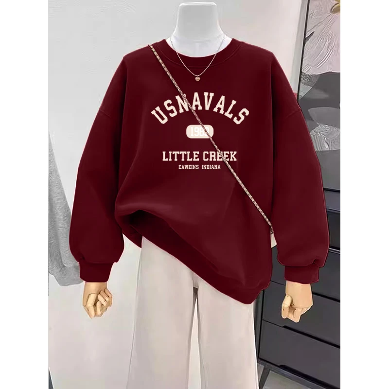 2026新款爆款马年本命年红色圆领加绒加厚卫衣女时尚减龄洋气上衣