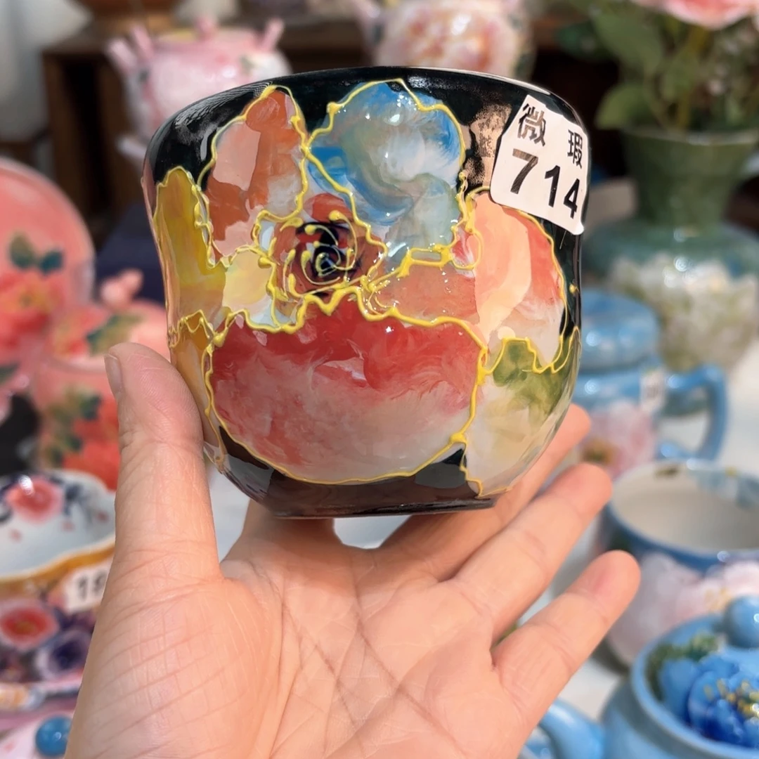 景德镇手绘高温釉下彩陶瓷茶具