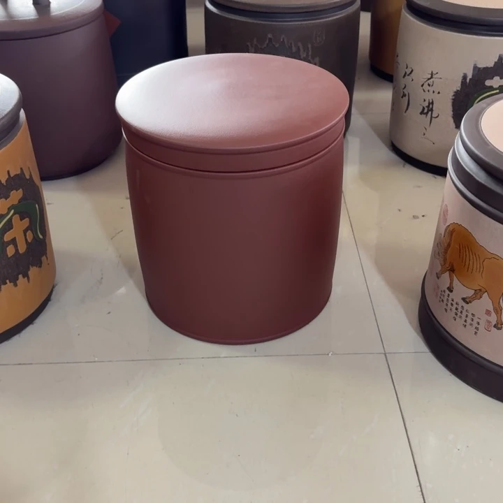 紫砂茶叶罐八饼罐
