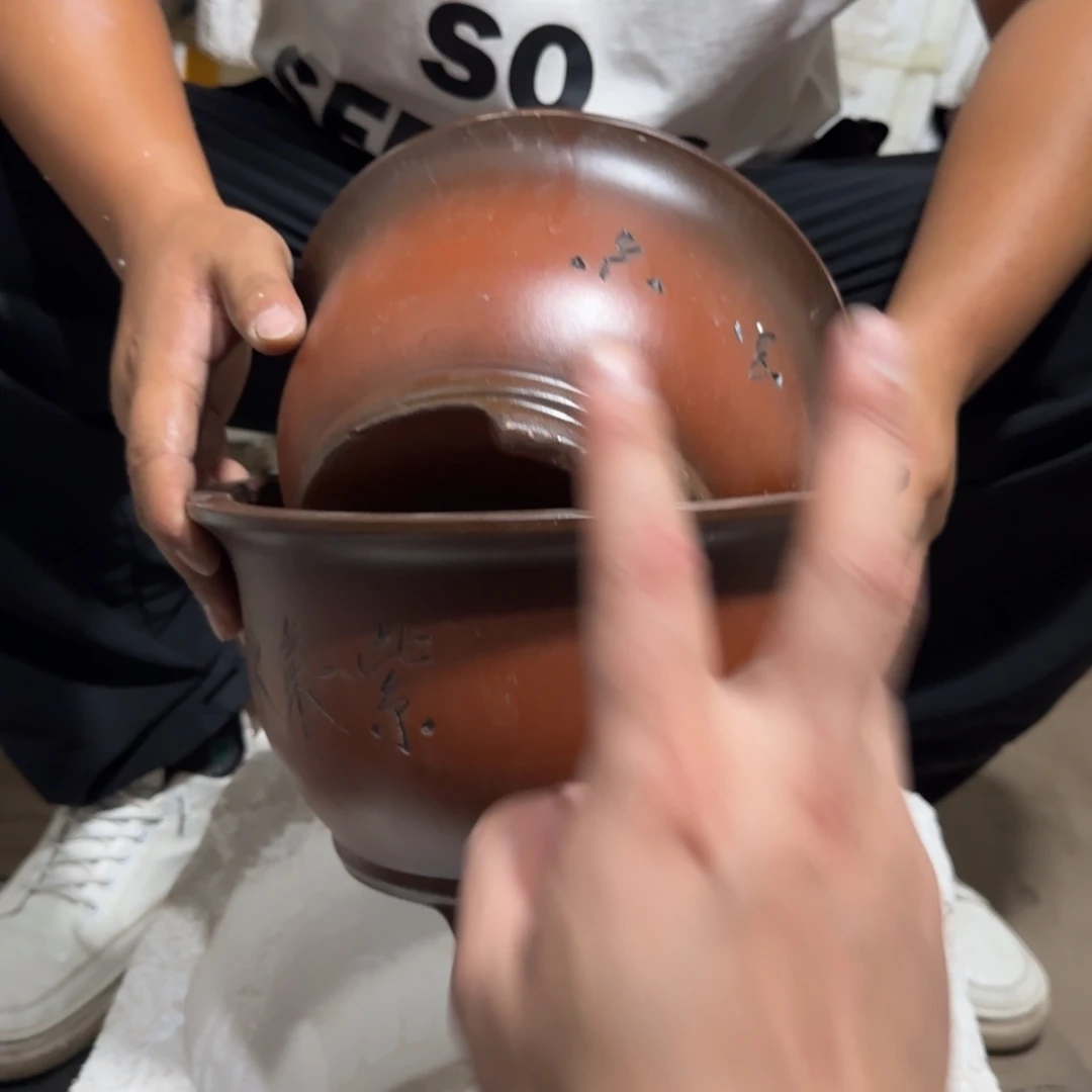 紫砂花盆瑕疵是我