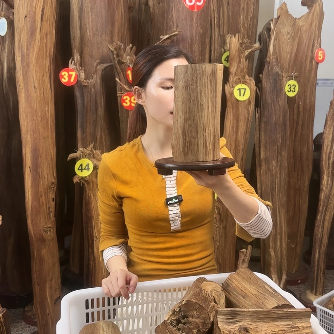 沉香沉香碎屑天然沉香原材料➕底座