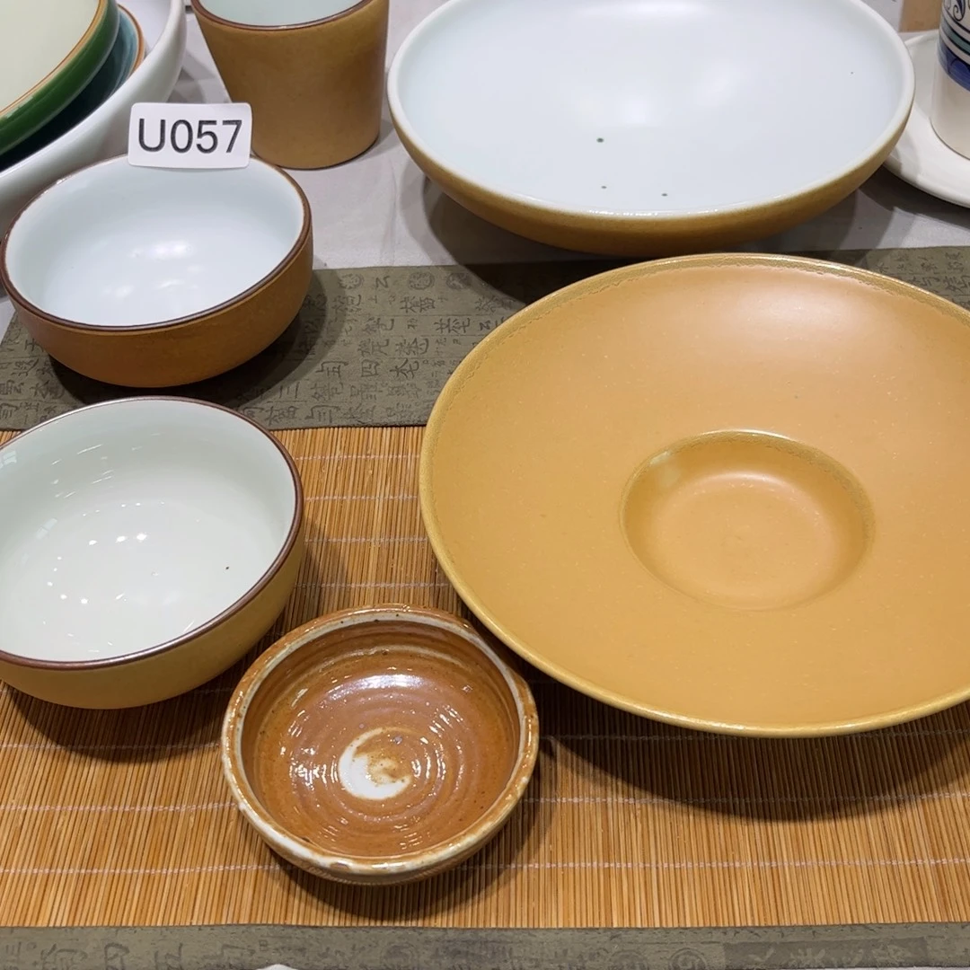 瓷景德镇粗陶复古盘碗微瑕