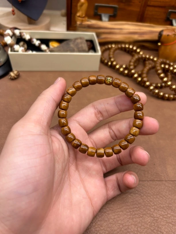 【木阳精工】库克7*8精工特级单圈素圈手串 S925镶嵌工艺 A028