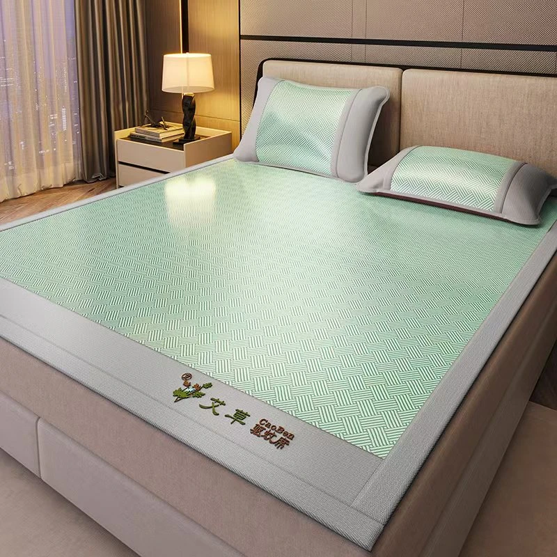 夏季艾草养身冰丝凉席夏天可机洗空调软席子学生宿舍单人冰丝席