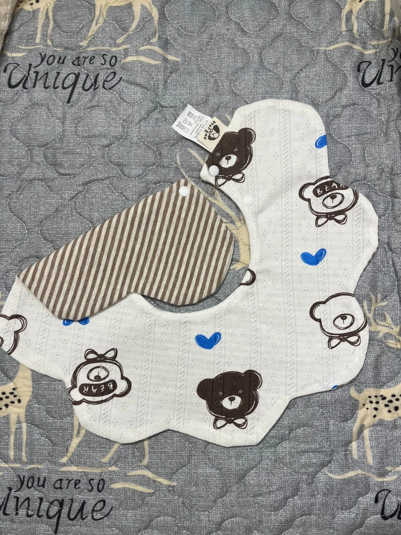 婴幼儿360双面口水巾宝宝印花柔软透气花瓣款围兜（侧标款）