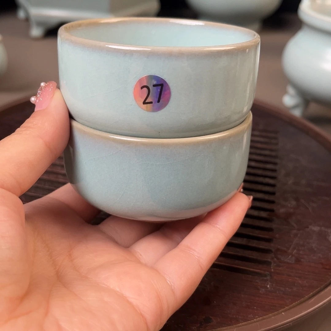 天青色扳指杯微瑕