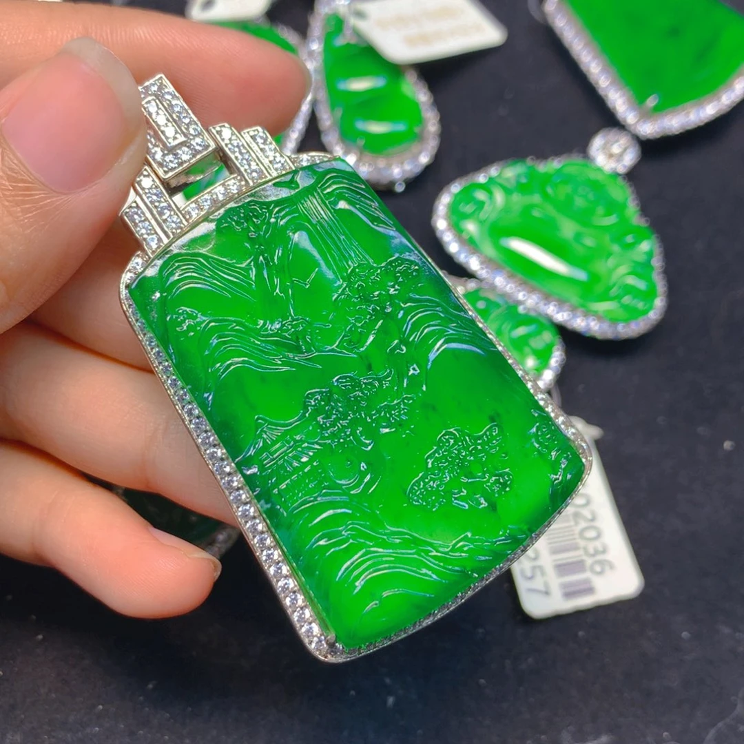 翡翠银S925镶嵌颈饰