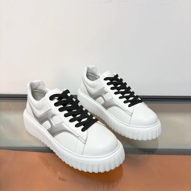 H-饼干底男女同款小白鞋#哑光银#42607