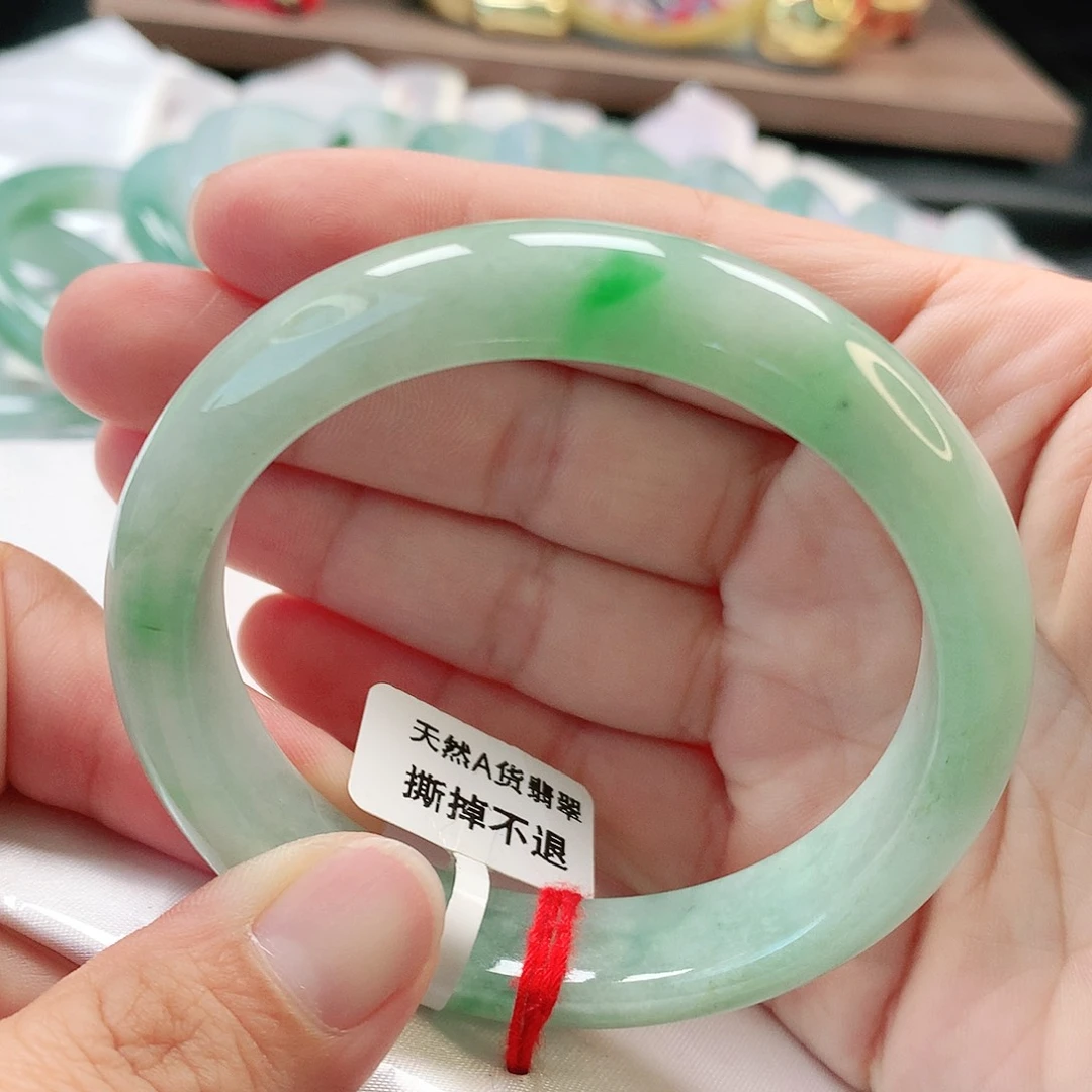 翡翠未镶嵌手镯55正