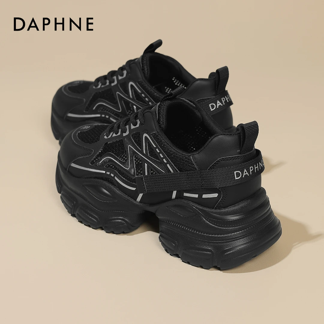 达芙妮厚底网面老爹鞋女2025夏季新款小个子轻便简约百搭运动鞋子