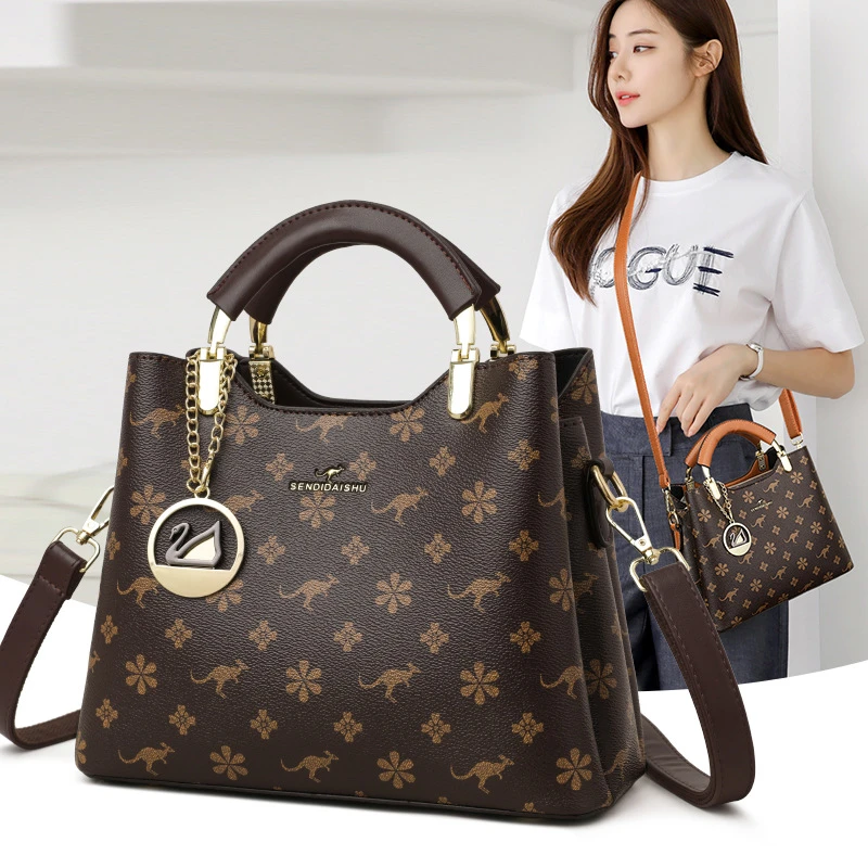 包包女真皮质感新款斜挎包大容量单肩包时尚妈妈手提包女气质洋气