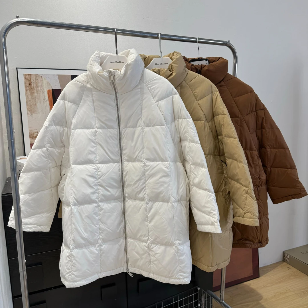 4661冬季时尚舒适中长款立领宽松保暖羽绒服