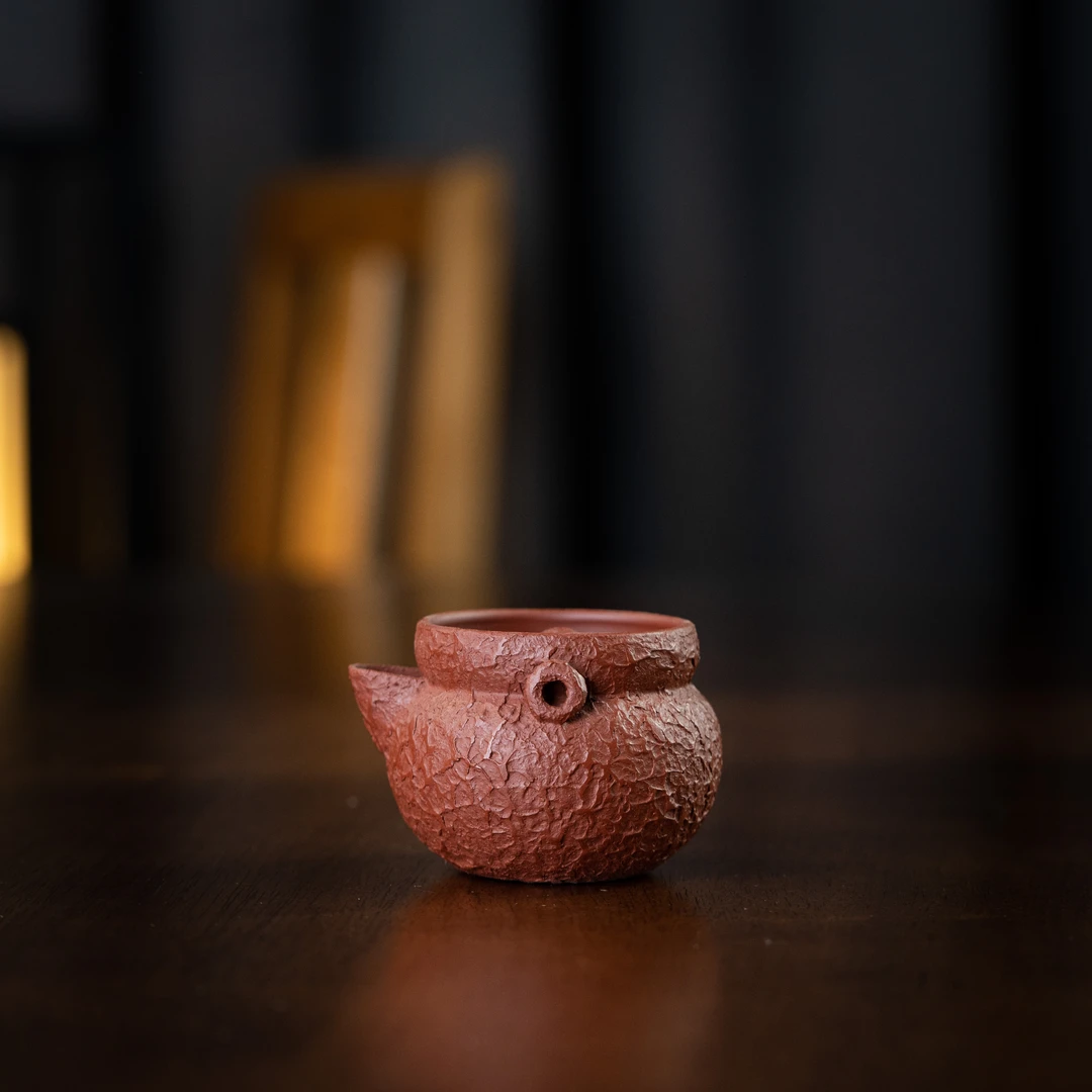 【砂界文创】圈纽手抓壶 朱泥 75cc 家用紫砂茶具