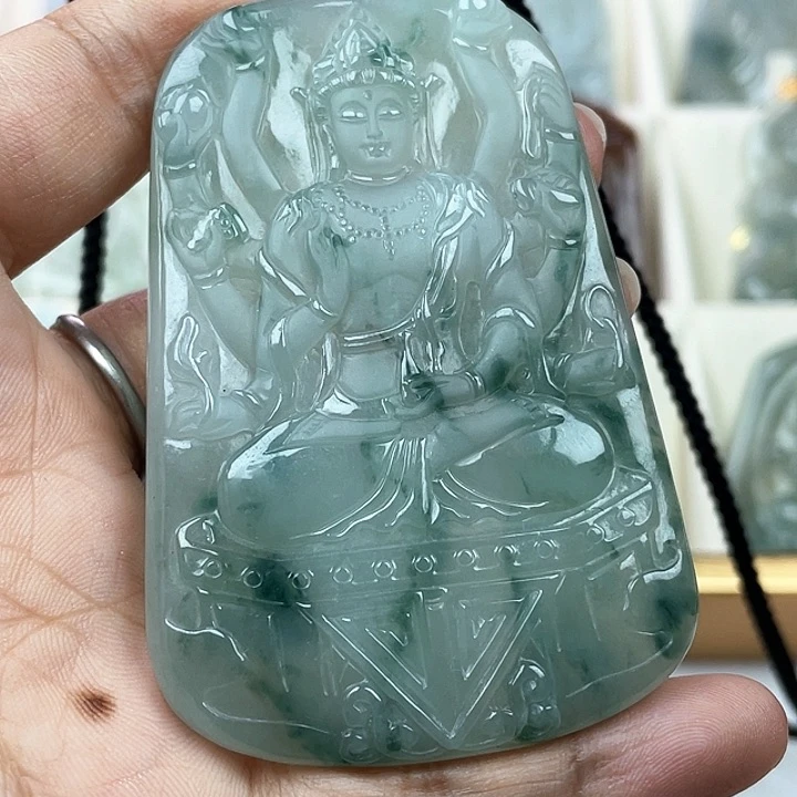 翡翠未镶嵌颈饰永**敗天然翡翠A货千手观音