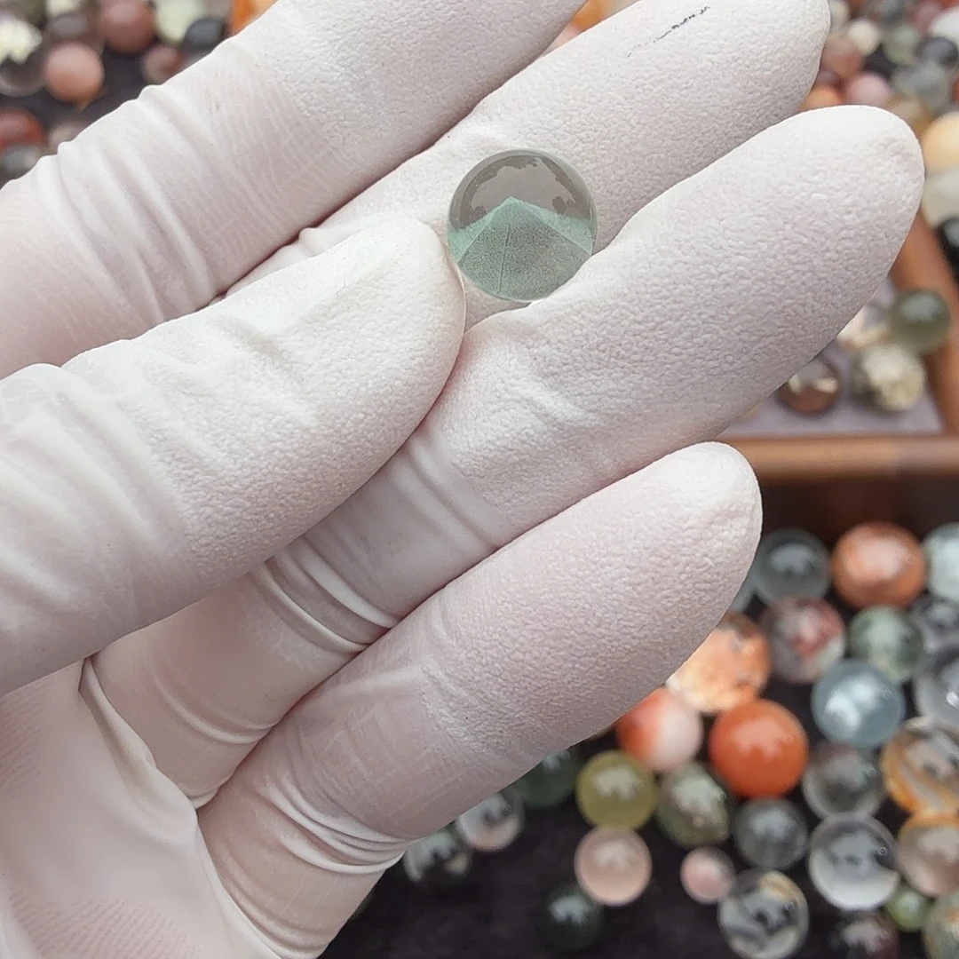 ****壮珠宝半成品水晶未镶嵌翠幽灵9.4mm定制不退换