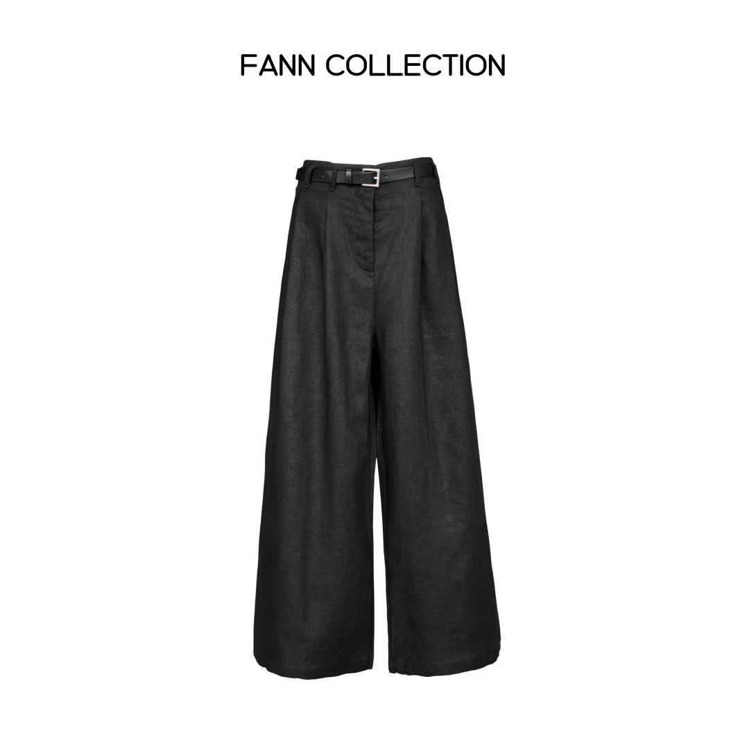 饭饭FANN COLLECTION 气质穿搭 高级精致直筒裤 配腰带FANNB014