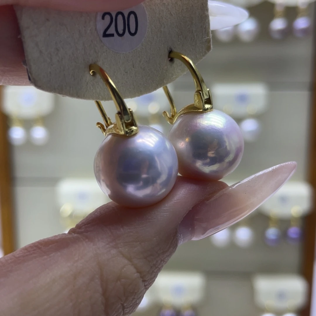 淡水珍珠耳饰银S925镶嵌