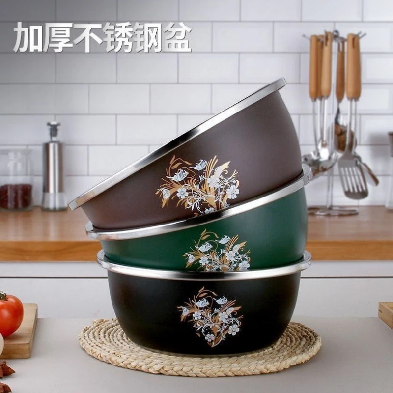 【到手三件套】不锈钢盆加厚面盆家用厨房洗菜盆多功能料理盆