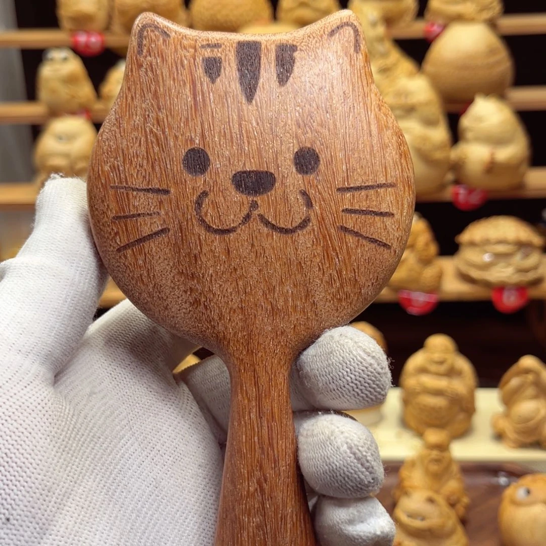 竹*️****竹根雕木梳手把件