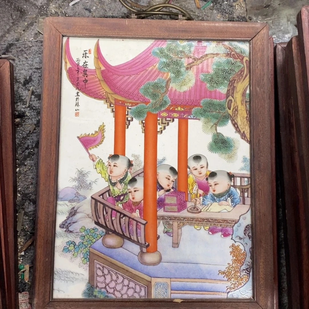 瓷片37*28*1景德镇瓷板画柴窑烧制