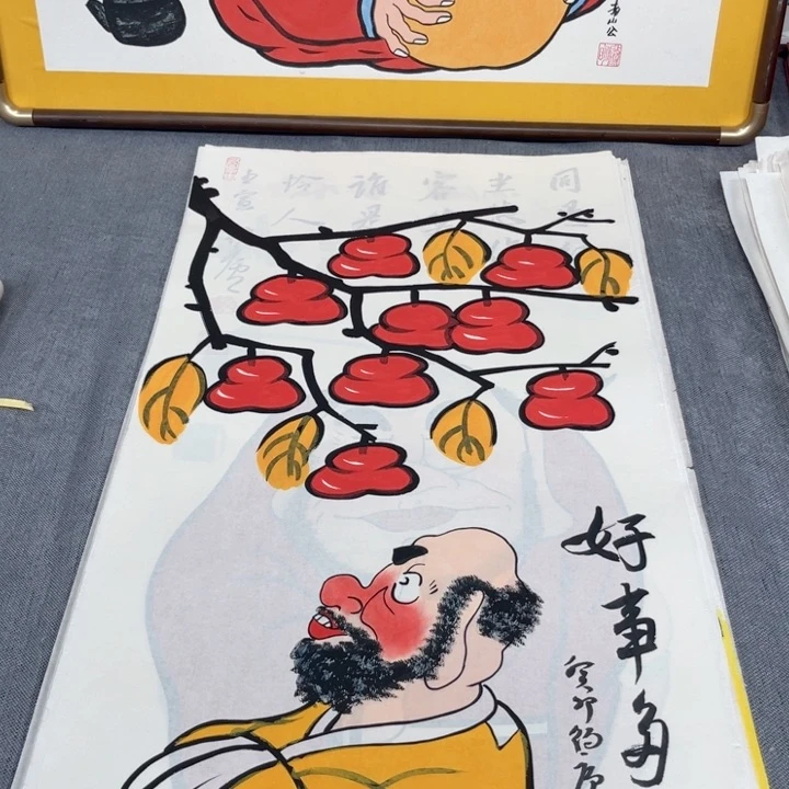 国画手绘禅意画一物一拍