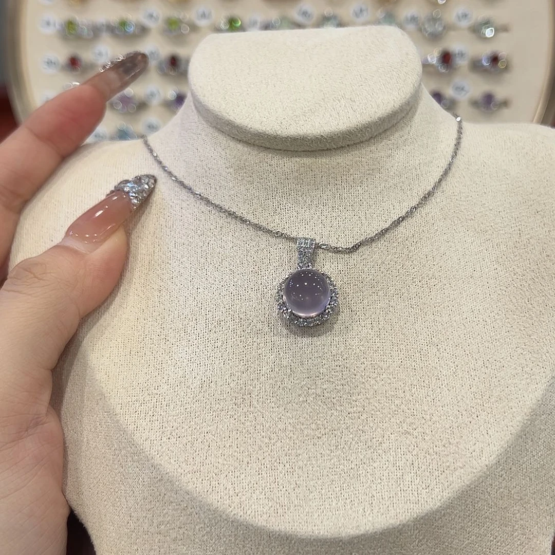 逅***梦蛇纹石玉银S925镶嵌饰品