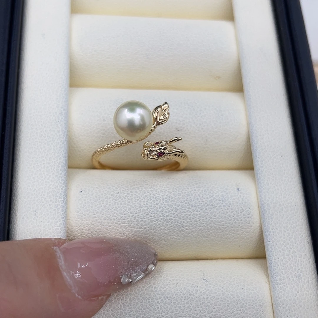 海水珍珠银S925镶嵌戒指