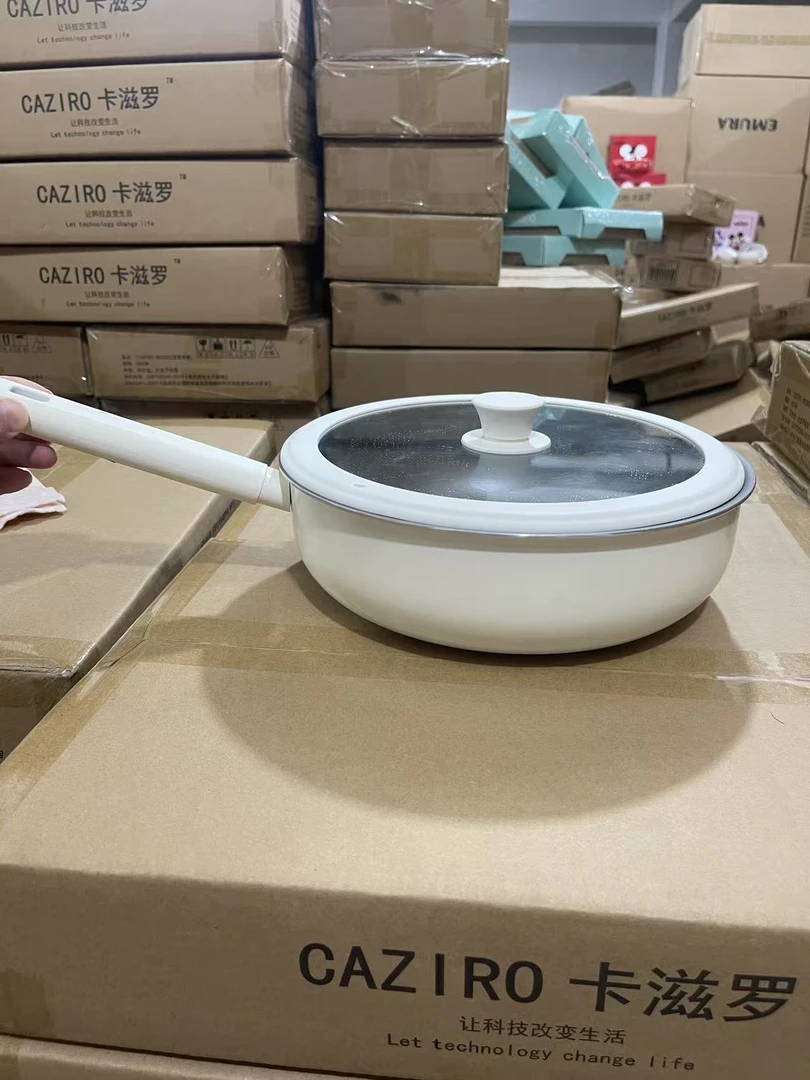 正品CAZIRO卡滋罗28CM钛金煎炒锅日本大金超级不沾不挑灶具