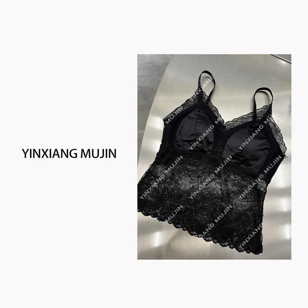 【YINXIANGMUJIN】缎面拼接美背 新款性感女士无钢圈时尚防走光背心