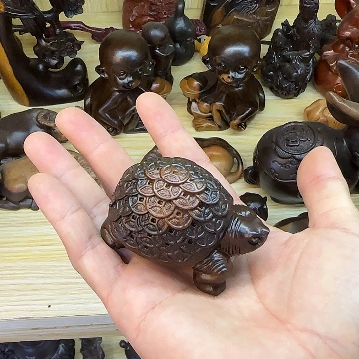 木黑檀木双色7金钱龟一只