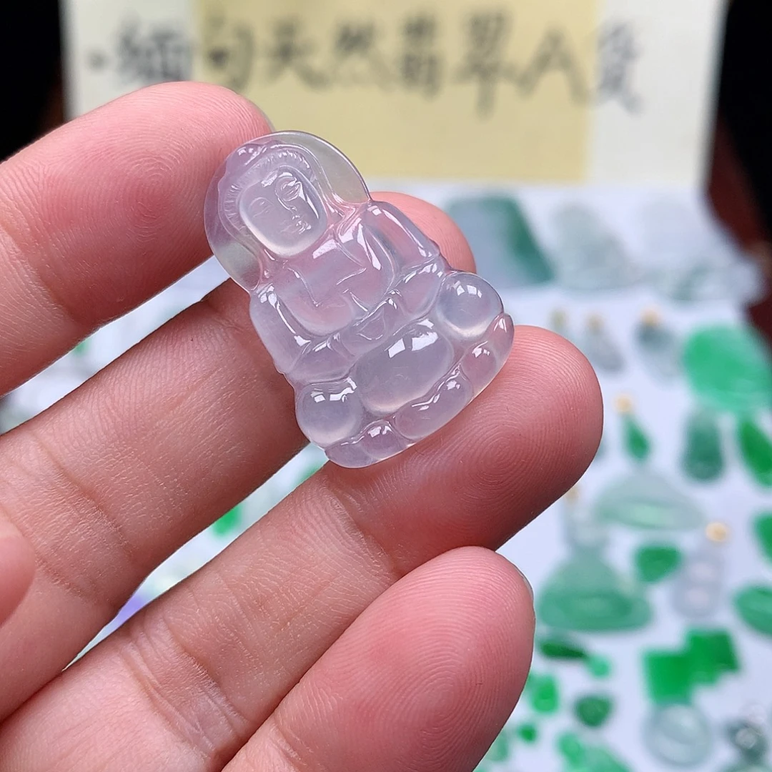 翡翠裸石缅甸天然A货翡翠冰种观音