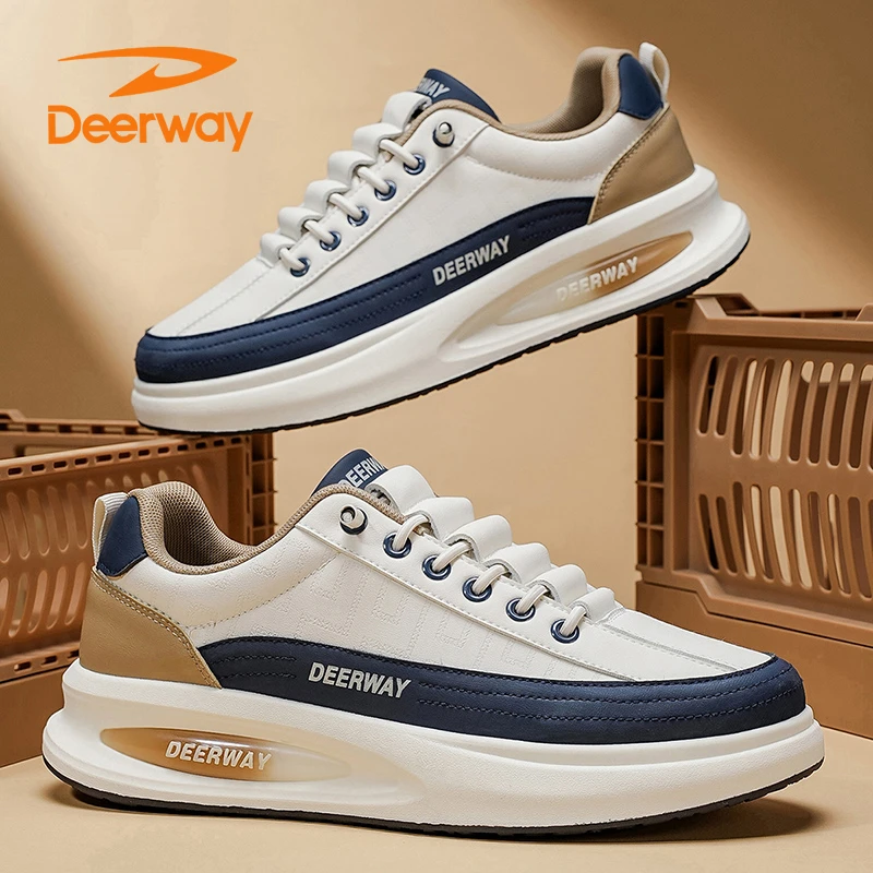 德尔惠男鞋秋季低帮一脚蹬运动休闲工作板鞋防水防滑增高阿甘潮鞋