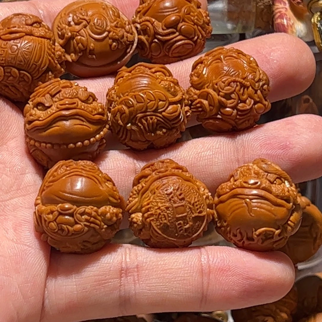 花***酒橄榄核手串/手链手工金蟾瑕