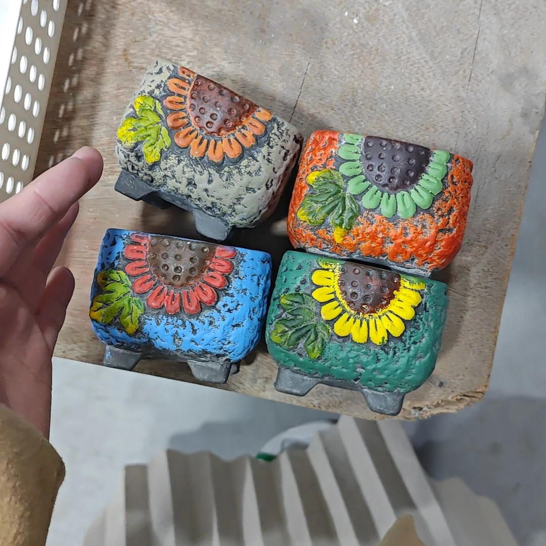 红陶吸水透气的白陶花盆凑满12发货