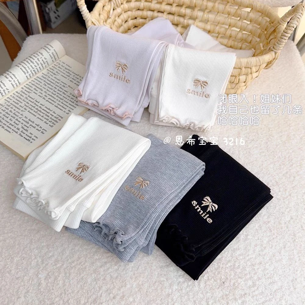 女童打底裤薄款春夏新款防蚊休闲韩版洋气透气百搭糖果色九分裤D