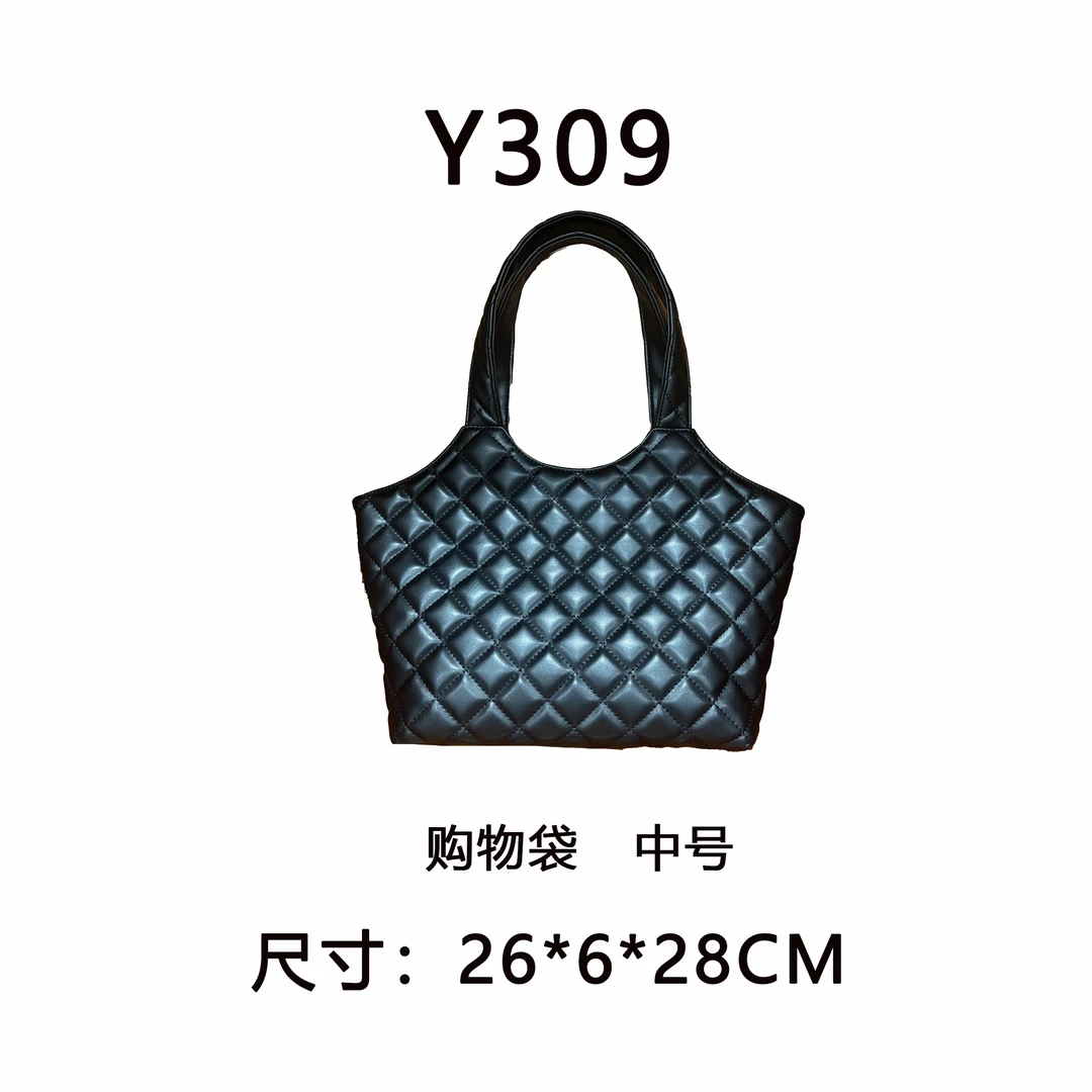 【Y309】购物袋中号（尺寸:26*6*28CM）新款黑色女包