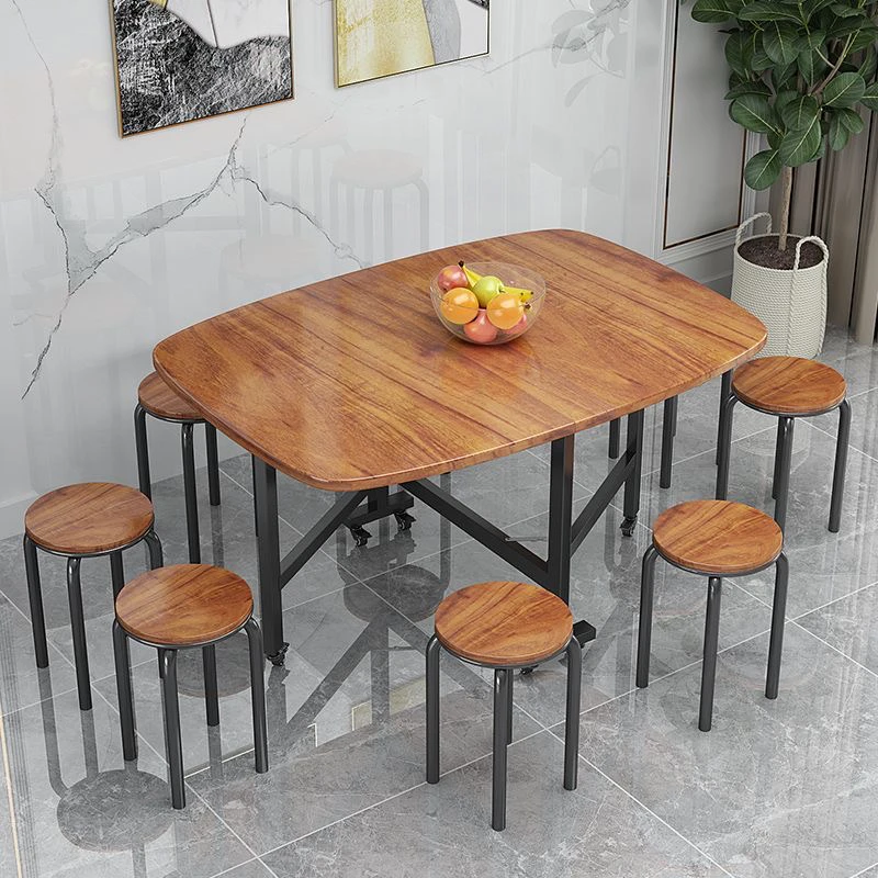 折叠桌家用餐桌简易书桌长方形三折桌子