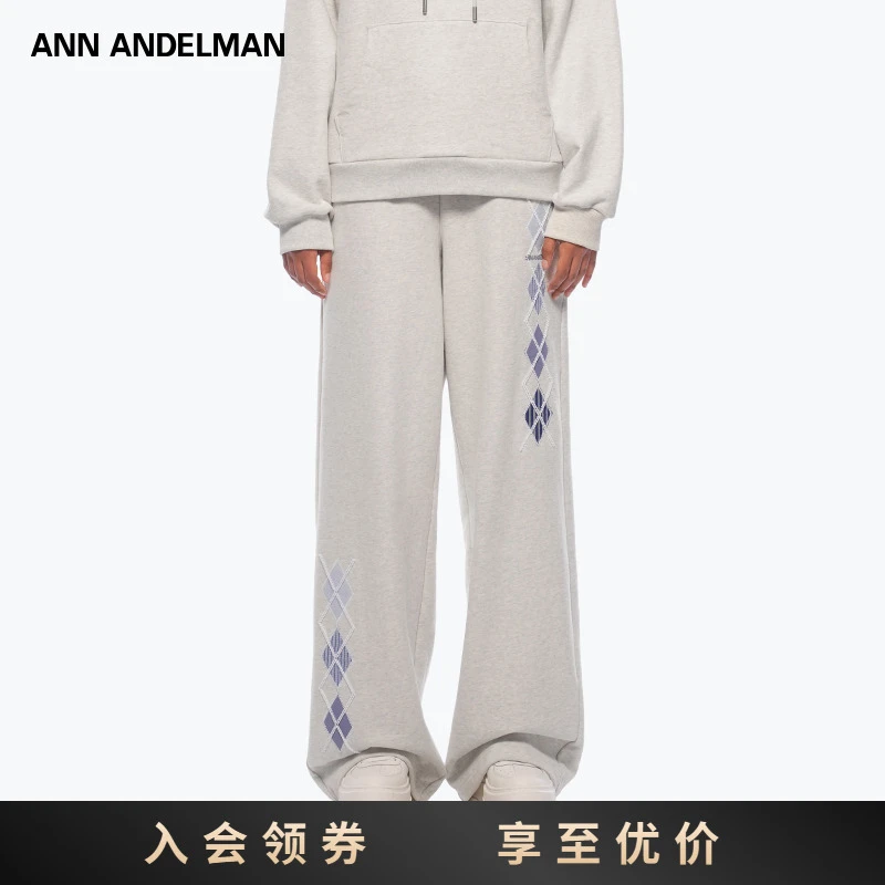 ANN ANDELMAN 25秋冬新款菱形格卫裤搭配卫衣套装两件套休闲运动