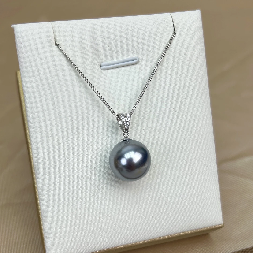 合金项链 【v字灰色龙珠】14mm夏季新款时尚洋气百搭龙珠吊坠