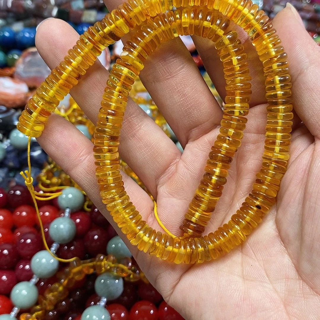 玛瑙/玉髓未镶嵌珠宝半成品蜜蜡隔片一条卡8mm