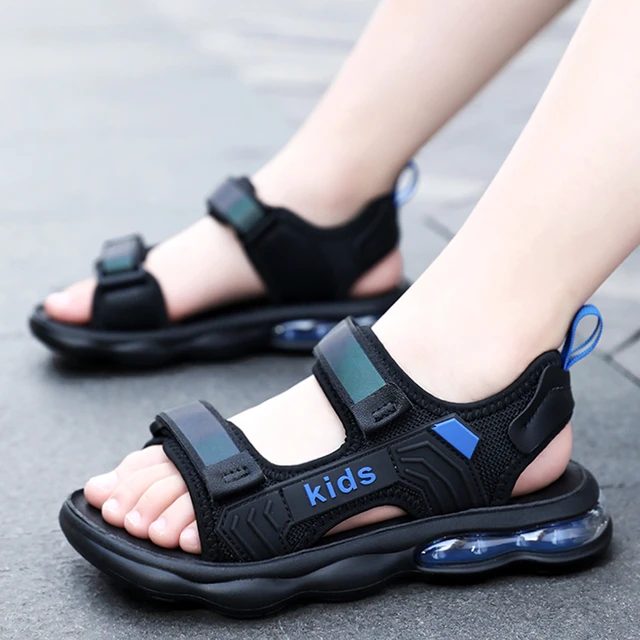 男童凉鞋2025新款夏季儿童露趾软底运动沙滩鞋中大童男孩防滑凉拖
